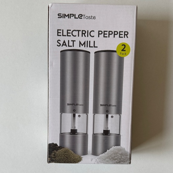 Simple Taste Other - NEW SimpleTaste Electric Pepper Salt Mill 2-Pack